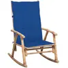 Image de vidaXL Chaise à bascule Bambou Bleu royal
