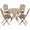 Image de vidaXL Ensemble à manger pliable 5pcs Bambou