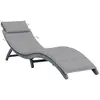 Image de vidaXL Chaise Longue Gris Bois Acacia