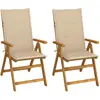 Image de vidaXL Chaises inclinables - Acacia Beige