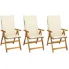 Image de vidaXL Chaises pliables de jardin - Lot de 3, Crème