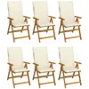 Image de vidaXL Chaises pliables - Crème Bois Acacia