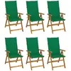 Image de vidaXL Chaises pliables de jardin lot de 6 avec coussins