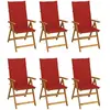 Image de vidaXL Chaises pliables - Bois d'acacia et coussins