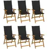 Image de vidaXL Chaises pliables - Lot de 6 - Bois d'acacia
