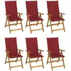 Image de vidaXL Chaises pliables de jardin lot de 6