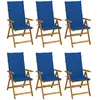 Image de vidaXL Chaises pliables de jardin avec coussins - Acacia - Lot de 6