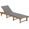 Image de vidaXL Chaise longue pliable avec coussin - Acacia