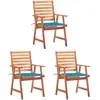 Image de vidaXL Chaises à manger d'extérieur - Lot de 3 - Acacia massif