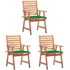 Image de vidaXL Chaises à manger extérieur 3 pièces acacia