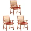 Image de vidaXL Chaises à manger extérieure Bois acacia - Lot de 3