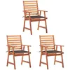 Image de vidaXL Chaises à manger d'extérieur lot de 3 - Acacia