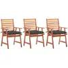 Image de vidaXL Chaises à manger d'extérieur lot de 3 - Acacia massif