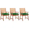 Image de vidaXL Chaises à manger d'extérieur lot de 3 - Vert