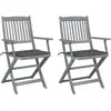 Image de vidaXL Chaises pliables extérieur Bois d'acacia - Lot de 2