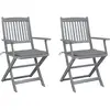 Image de vidaXL Chaises pliables d'extérieur - Gris