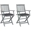 Image de vidaXL Chaises pliables d'extérieur lot de 2 - Bois d'acacia