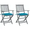 Image de vidaXL Chaises pliables d'extérieur lot de 2 - Bois d'acacia