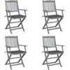 Image de vidaXL Chaises pliables d'extérieur lot de 4 - Bois d'acacia