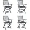 Image de vidaXL Chaises pliables d'extérieur - Lot de 4, Anthracite