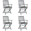 Image de vidaXL Chaises pliables avec coussins - Bois d'acacia