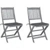 Image de vidaXL Chaises pliables d'extérieur avec coussins - Lot de 2