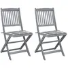 Image de vidaXL Chaises pliables extérieur Acacia - Lot de 2