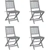Image de vidaXL Chaises pliables d'extérieur - Lot de 4 - Bois d'acacia