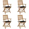 Image de vidaXL Chaises pliables de jardin - Noir