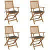 Image de vidaXL Chaises pliables de jardin - Lot de 4 avec coussins