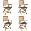 Image de vidaXL Chaises pliables de jardin lot de 4 avec coussins Bois d'acacia