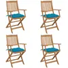 Image de vidaXL Chaises pliables de jardin 4 pièces acacia