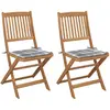 Image de VidaXL Chaises de Jardin Pliables 2 Pièces Acacia