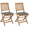 Image de vidaXL Chaises pliables jardin avec coussins