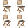 Image de vidaXL Chaises pliables de jardin lot de 4 avec coussins - Bois d'acacia