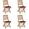 Image de vidaXL Chaises pliables extérieur avec coussins