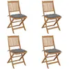 Image de VIDAXL Chaises pliables avec coussins - Bois d'acacia