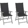 Image de vidaXL Chaises inclinables de jardin avec coussins - Lot de 2