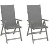 Image de vidaXL Chaises inclinables jardin Bois acacia - Lot de 2