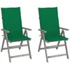 Image de VIDAXL Chaises inclinables de jardin avec coussins - Bois d'acacia