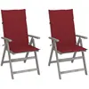 Image de vidaXL Chaises inclinables de jardin avec coussins - Bois d'acacia