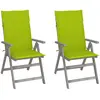 Image de vidaXL Chaises inclinables lot de 2 avec coussins - Acacia