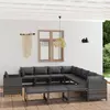 Image de vidaXL Salon de jardin 12 pcs avec coussins - Résine tressée