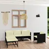 Image de vidaXL Salon de jardin 6 pcs - Résine tressée Noir