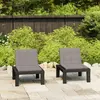 Image de vidaXL Chaises de salon de jardin - Lot de 2 - Plastique Gris