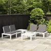 Image de vidaXL Salon de jardin 4 pcs avec coussins Plastique Blanc