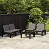 Image de vidaXL Salon de jardin 4 pcs avec coussins - Plastique Gris