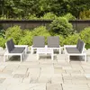 Image de vidaXL Salon de jardin 6 pcs - Blanc