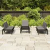 Image de vidaXL Salon de jardin 4 pcs Plastique Gris