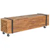 Image de vidaXL Meuble TV - Teck Massif 110x30x32,5 cm